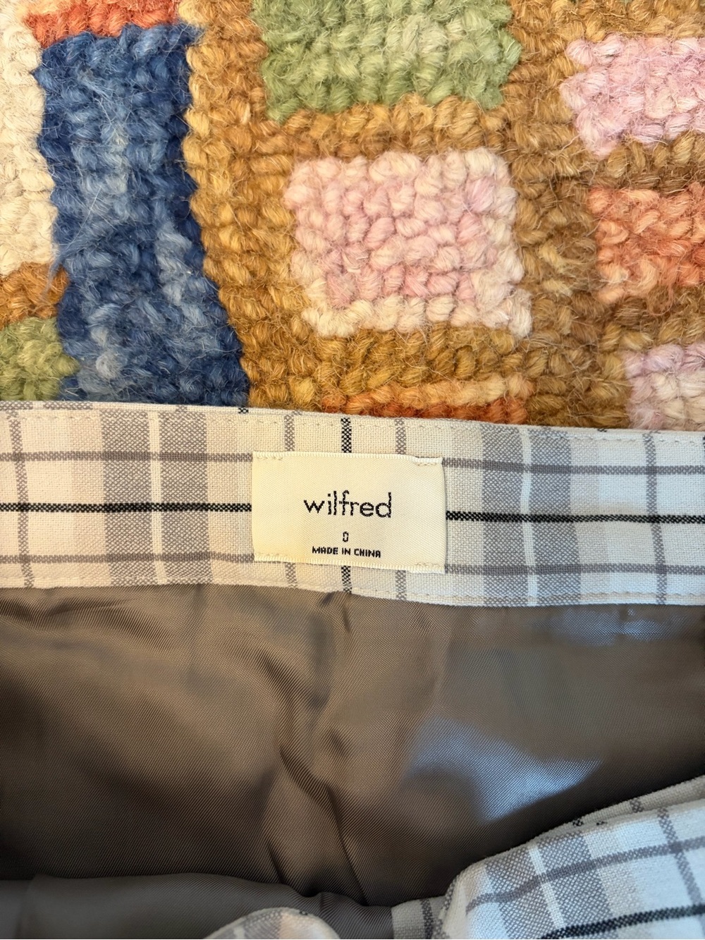 Wilfred Gray and White Plaid A-Line Skirt - Picture 2 of 3